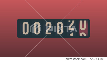 2020 New Year. Analog counter display, retro style design. Vector illustration. 2020 New Year. Analog counter display, retro style design. Vector illustration. 55234486