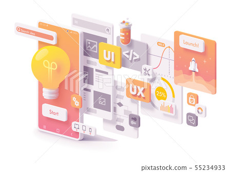 Vector mobile app development concept Vector mobile app development concept 55234933