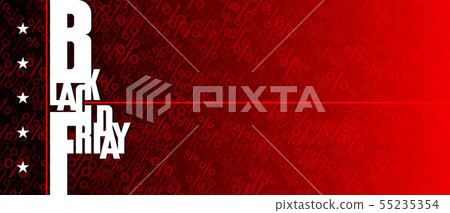 Invitation card for Black Friday with discount on background. Template design banner, flyer, card, leaflet with copy space. Vector illustration for sales promotion, marketing, business. Scale 8.5x3.66 55235354