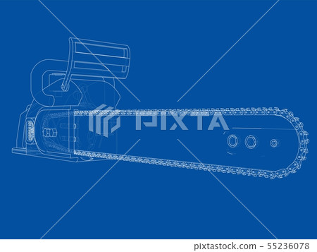Chain saw. Vector rendering of 3d 55236078