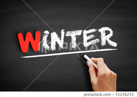 Winter text on blackboard Winter text on blackboard 55236255