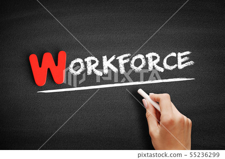 Workforce text on blackboard Workforce text on blackboard 55236299