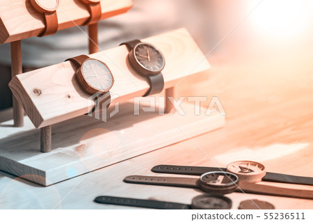 Wooden wrist watch with leather strap Wooden wrist watch with leather strap 55236511