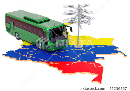 Columbia Bus Tours concept. 3D rendering 55236867