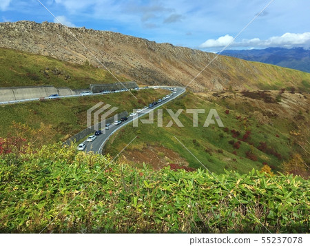 Mountain traffic jam Mountain traffic jam 55237078