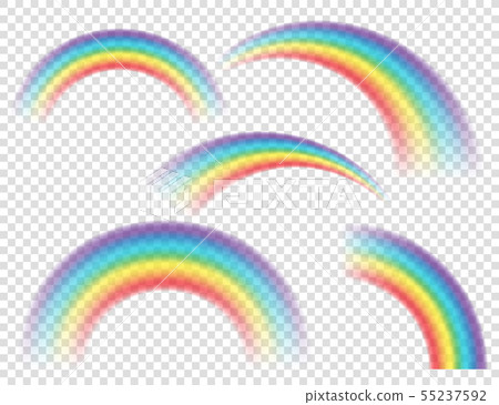 Abstract Realistic Colorful Rainbow on Transparent Background. Vector illustration. Abstract Realistic Colorful Rainbow on Transparent Background. Vector illustration. 55237592
