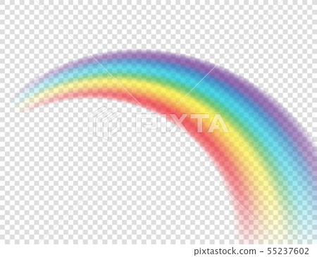 Abstract Realistic Colorful Rainbow on Transparent Background. Vector illustration. Abstract Realistic Colorful Rainbow on Transparent Background. Vector illustration. 55237602
