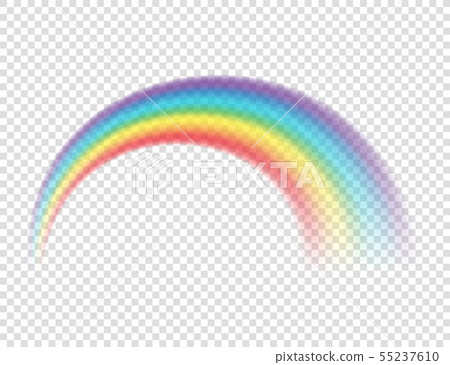 Abstract Realistic Colorful Rainbow on Transparent Background. Vector illustration. Abstract Realistic Colorful Rainbow on Transparent Background. Vector illustration. 55237610