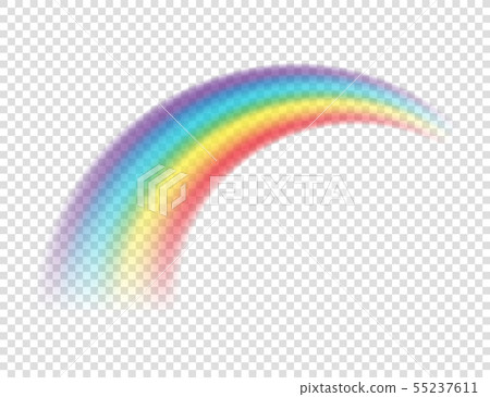 Abstract Realistic Colorful Rainbow on Transparent Background. Vector illustration. Abstract Realistic Colorful Rainbow on Transparent Background. Vector illustration. 55237611