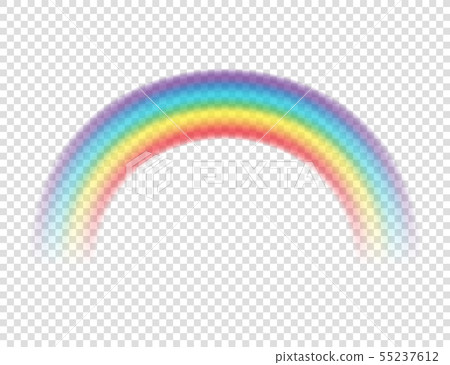 Abstract Realistic Colorful Rainbow on Transparent Background. Vector illustration. Abstract Realistic Colorful Rainbow on Transparent Background. Vector illustration. 55237612