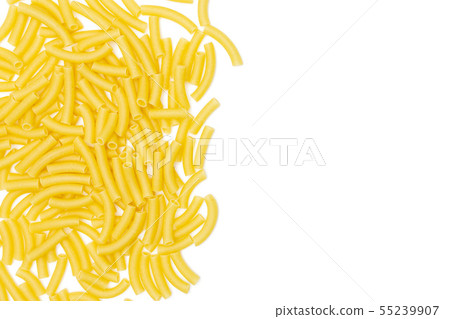 Raw macaroni pasta isolated on white Raw macaroni pasta isolated on white 55239907