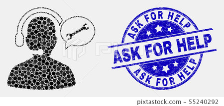 Vector Pixel Service Operator Message Icon and Distress Ask for Help Seal Vector Pixel Service Operator Message Icon and Distress Ask for Help Seal 55240292