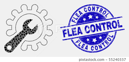 Vector Dot Repair Tools Icon and Distress Flea Control Stamp Vector Dot Repair Tools Icon and Distress Flea Control Stamp 55240337