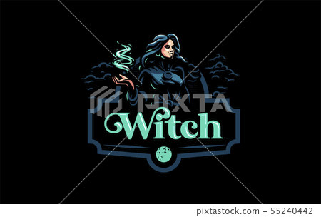 Witch gypsy with flowing hair. Witch gypsy with flowing hair. 55240442