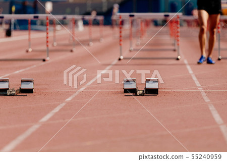 starting blocks in start running 55240959