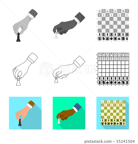 Vector design of checkmate and thin logo. Collection of checkmate and target vector icon for stock. Vector design of checkmate and thin logo. Collection of checkmate and target vector icon for stock. 55241504