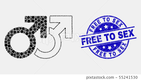Vector Dotted Gay Pair Symbol Icon and Distress Free to Sex Stamp Vector Dotted Gay Pair Symbol Icon and Distress Free to Sex Stamp 55241530