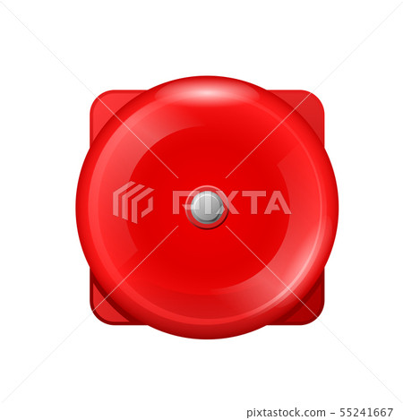 Vintage red wall ball of fire alarm - retro siren 55241667