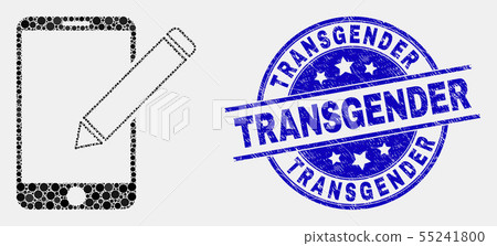 Vector Dotted Edit Phone Records Icon and Grunge Transgender Stamp Vector Dotted Edit Phone Records Icon and Grunge Transgender Stamp 55241800