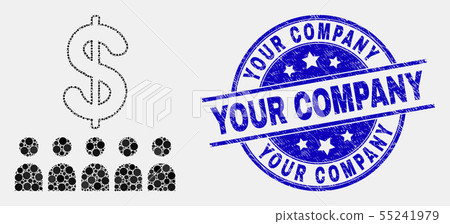 Vector Dotted Bank Clients Icon And Scratched Stock Illustration 55241979 Pixta