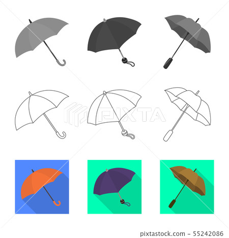Vector illustration of protection and closed sign. Collection of protection and rainy vector icon 55242086
