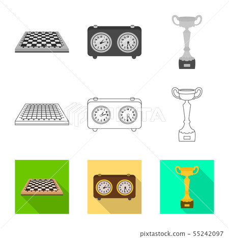 Isolated object of checkmate and thin logo. Set of checkmate and target stock symbol for web. Isolated object of checkmate and thin logo. Set of checkmate and target stock symbol for web. 55242097