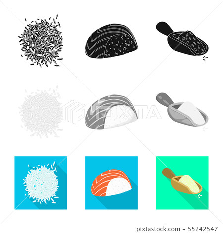 Vector illustration of crop and ecological logo. Collection of crop and cooking stock symbol for web 55242547
