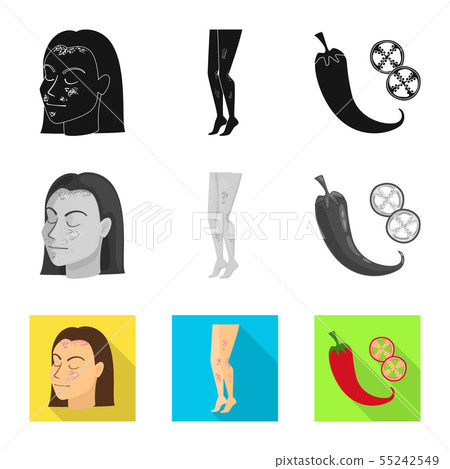 Vector design of medical and pain symbol. Collection of medical and disease vector icon for stock. 55242549