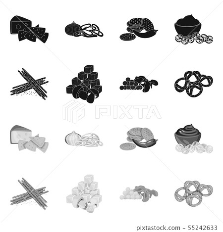 Vector illustration of taste and seasonin sign. Set of taste and organic stock symbol for web. 55242633