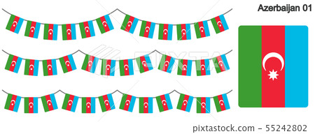 Garrand of the Azerbaijan flag vector data (bunting garland) 55242802