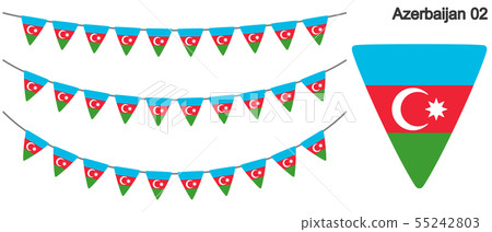 Garrand of the Azerbaijan flag vector data (bunting garland) 55242803