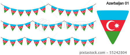 Garrand of the Azerbaijan flag vector data (bunting garland) 55242804