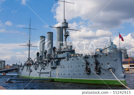 Cruiser Avrora in the Saint-Petersburg. Russia 55242915