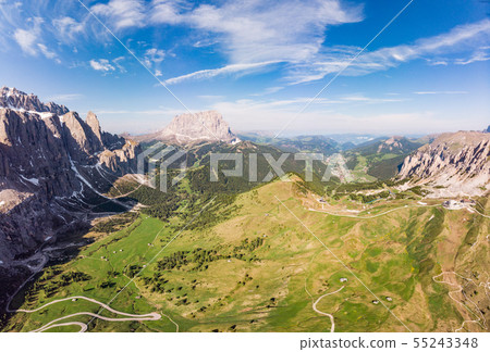 Aerial top view from drone to wonderful alpine Aerial top view from drone to wonderful alpine 55243348