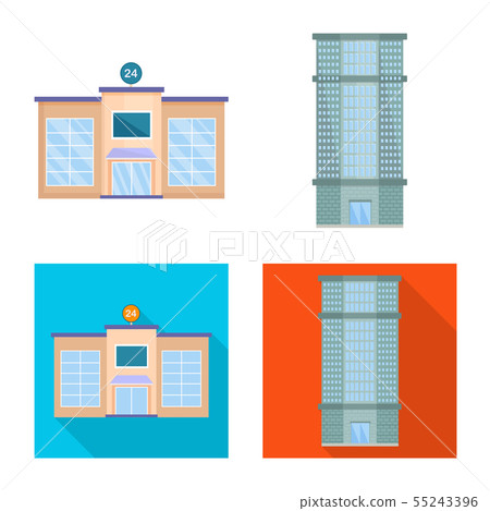 Vector illustration of municipal and center logo. Collection of municipal and estate vector icon for 55243396