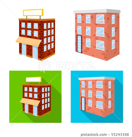 Vector illustration of construction and building sign. Collection of construction and estate vector 55243398