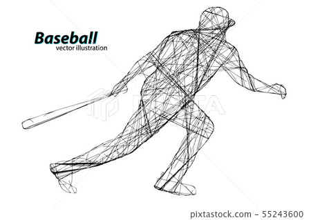 Silhouette of a baseball player. Vector illustration 55243600