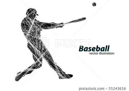 Baseball Player Vector Silhouette Baseball Player Stock Vector