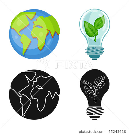 Isolated object of innovation and technology symbol. Set of innovation and nature stock vector 55243618