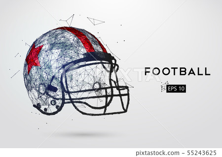 American football helmet red colour vector illustration Stock Vector