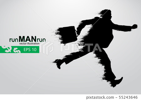 Silhouette of a running man. vector illustration Silhouette of a running man. vector illustration 55243646