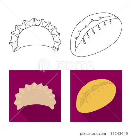 Vector design of products and cooking logo. Collection of products and appetizer vector icon for 55243649