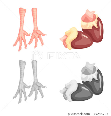 Vector design of product and poultry symbol. Collection of product and agriculture stock vector 55243704