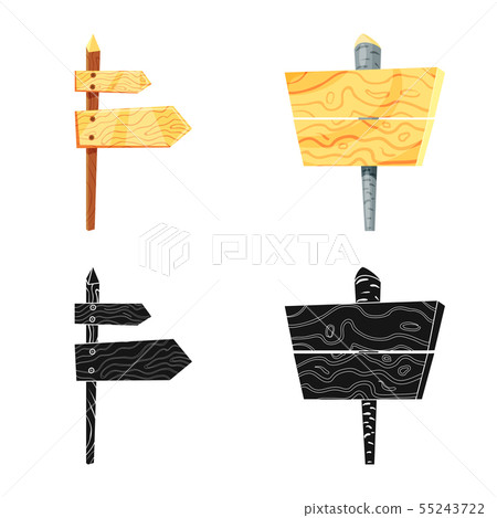 Isolated object of raw and forest sign. Set of raw and hardwood stock vector illustration. 55243722