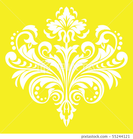 Damask graphic ornament. Floral design element. 55244121