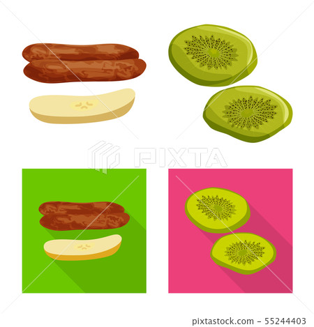 Isolated object of food and raw symbol. Collection of food and nature stock vector illustration. Isolated object of food and raw symbol. Collection of food and nature stock vector illustration. 55244403