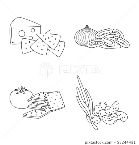Isolated object of taste and crunchy logo. Collection of taste and cooking vector icon for stock. 55244481