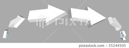 isometric arrows in a half circle isolated  55244505