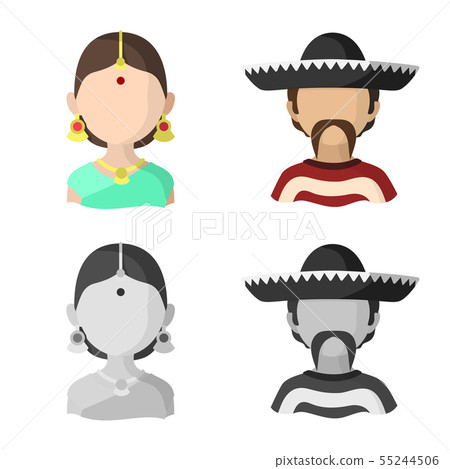 Vector design of imitator and resident icon. Set of imitator and culture stock symbol for web. 55244506