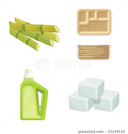Isolated object of sugarcane and cane symbol. Collection of sugarcane and field vector icon for 55244539